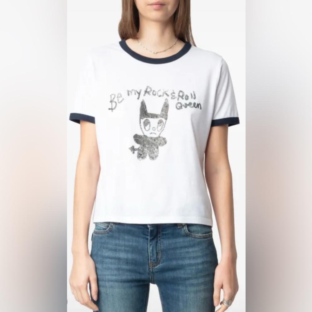 Zadig & Voltaire “Be My Rock & Roll Queen” Graphic Tee – Women’s Small
